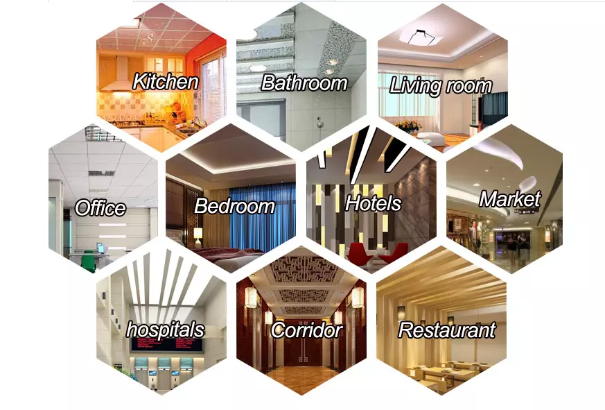 Square aluminum ceiling designs for office , 300x300, 600x600mm in custom thickness
